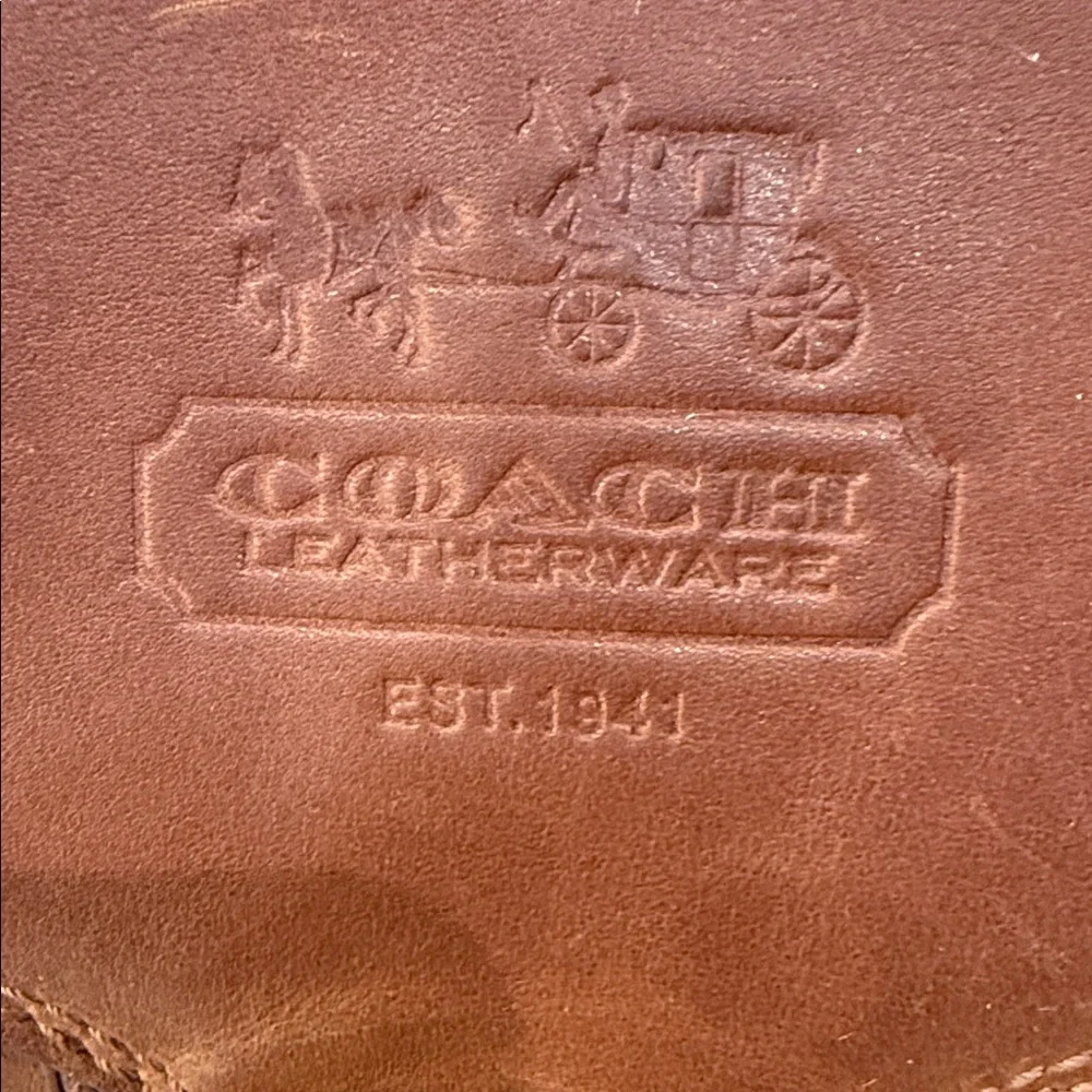 Coach Legacy Bleeker Tattersall Brown Leather Shoulder Bag with Gold Buckle - Picture 2 of 15